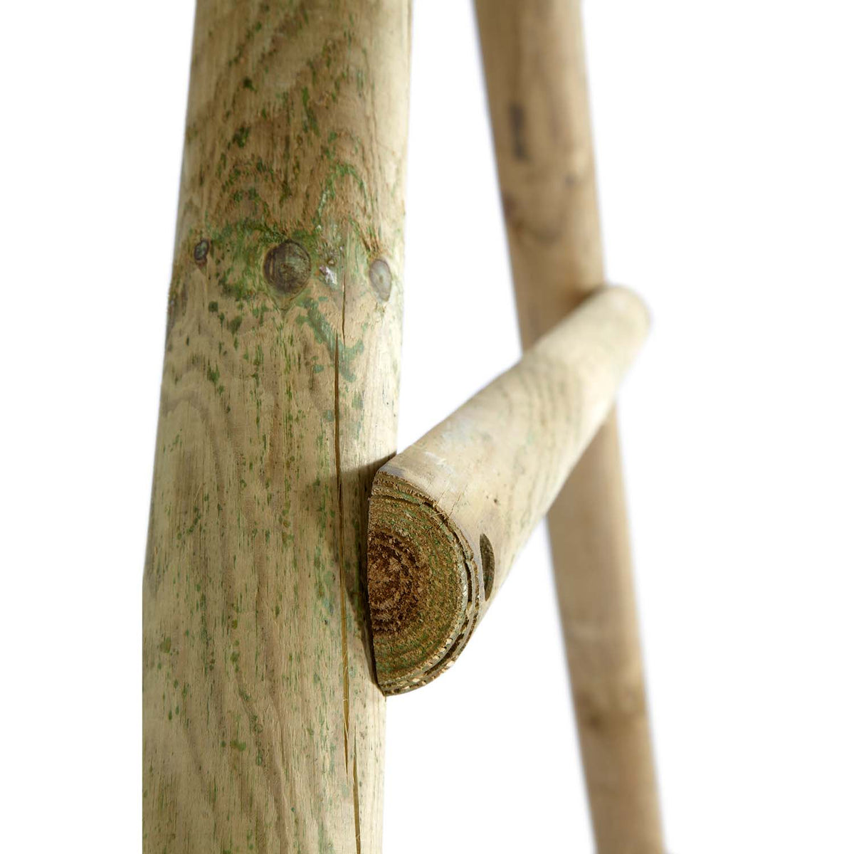 Close-up of sustainably sourced pole timber used in Plum Play's Giant Baboon Wooden Swing Set