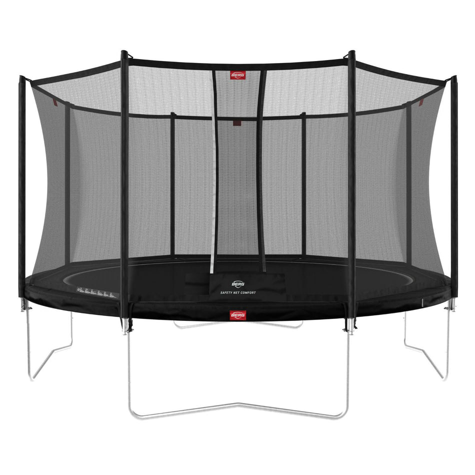 430cm or 14.1ft BERG Favorit Round Trampoline with Safety Net Comfort in Black colour