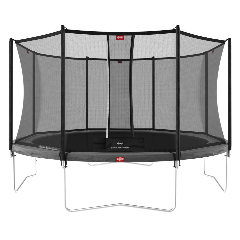 430cm or 14.1ft BERG Favorit Round Trampoline with Safety Net Comfort in Grey colour