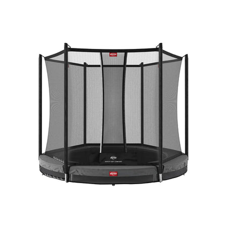 200cm or 6.6ft BERG Favorit InGround Round Trampoline with Safety Net Comfort in Grey colour
