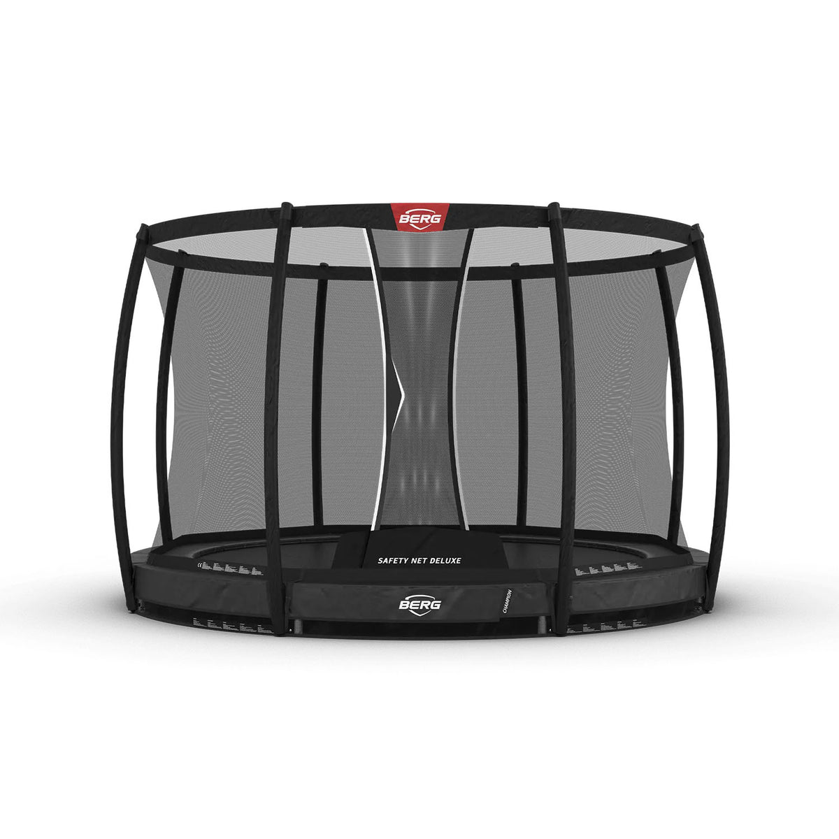 330cm or 10.8ft BERG Champion InGround Round Trampoline with Safety Net Deluxe in Grey colour