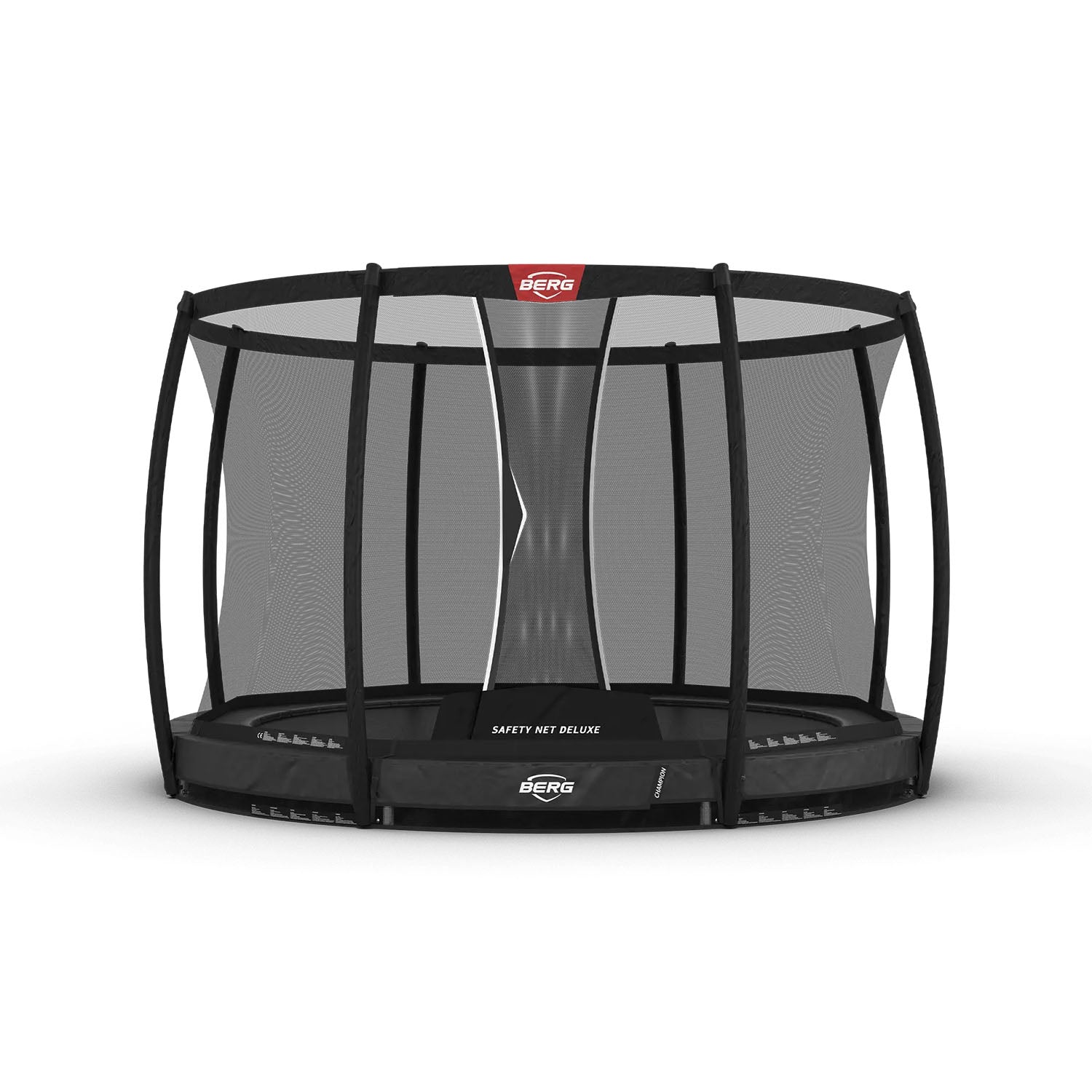 330cm or 10.8ft BERG Champion InGround Round Trampoline with Safety Net Deluxe in Grey colour