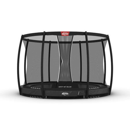 330cm or 10.8ft BERG Champion InGround Round Trampoline with Safety Net Deluxe in Grey colour