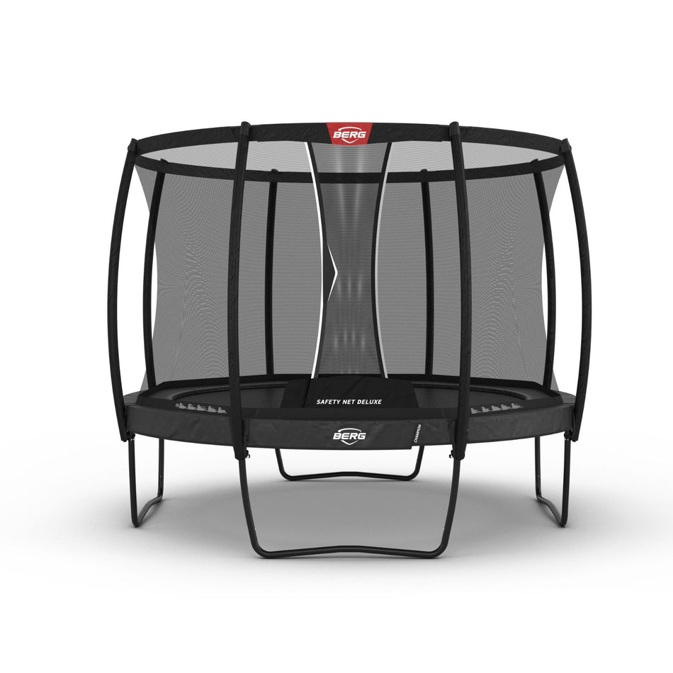 330cm or 10.8ft BERG Champion Round Trampoline with Safety Net Deluxe in Grey colour