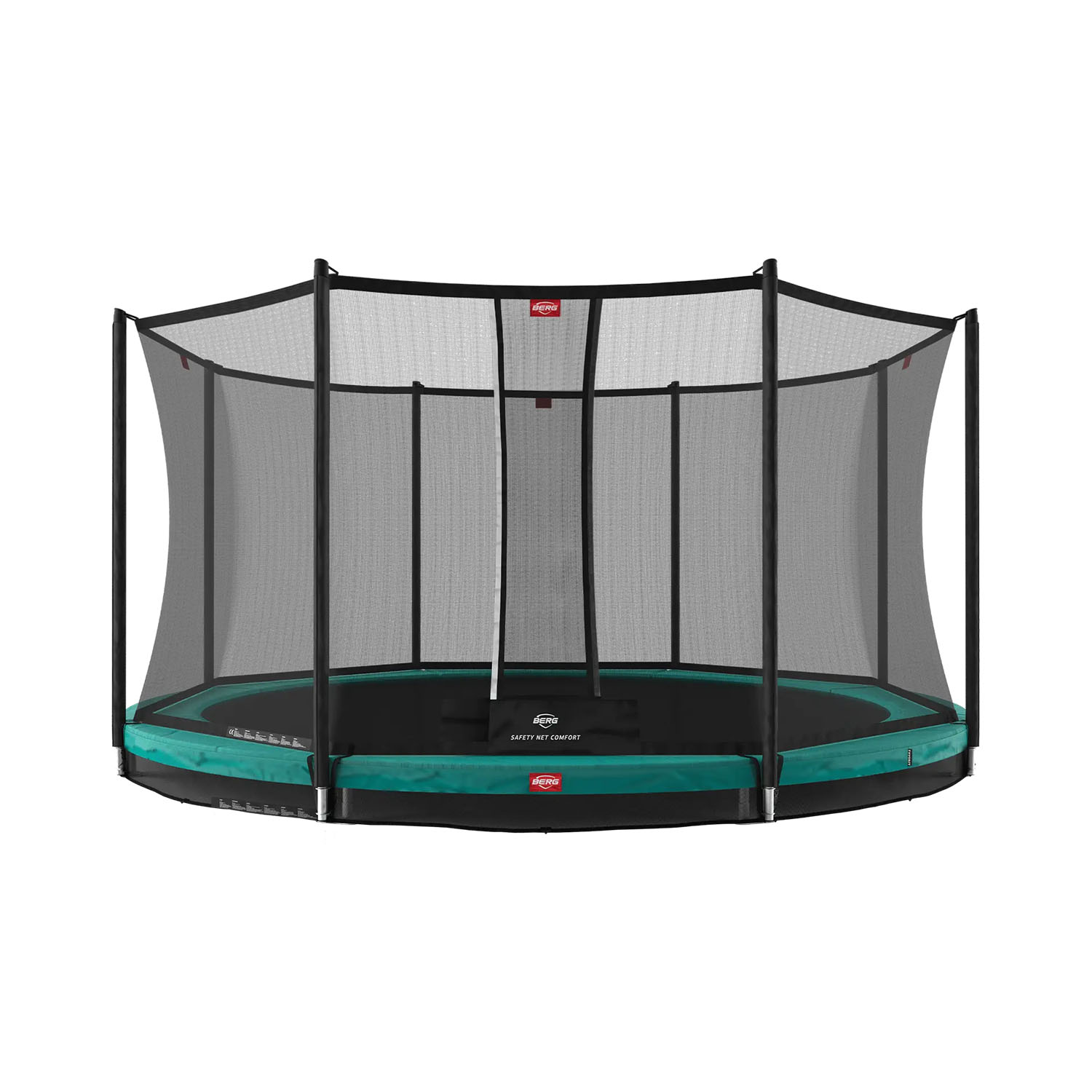 330cm or 10.8ft BERG Favorit InGround Round Trampoline with Safety Net Comfort in Green colour