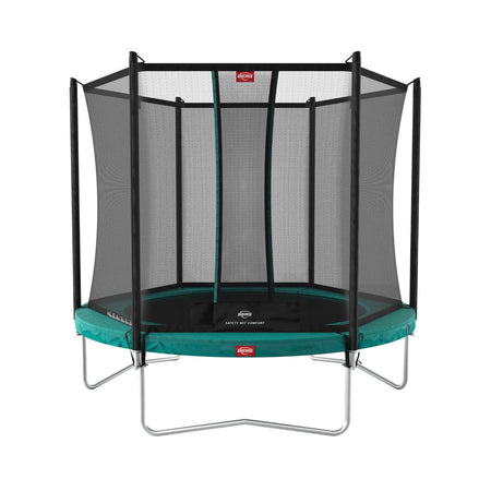 330cm or 10.8ft BERG Favorit Round Trampoline with Safety Net Comfort in Green colour
