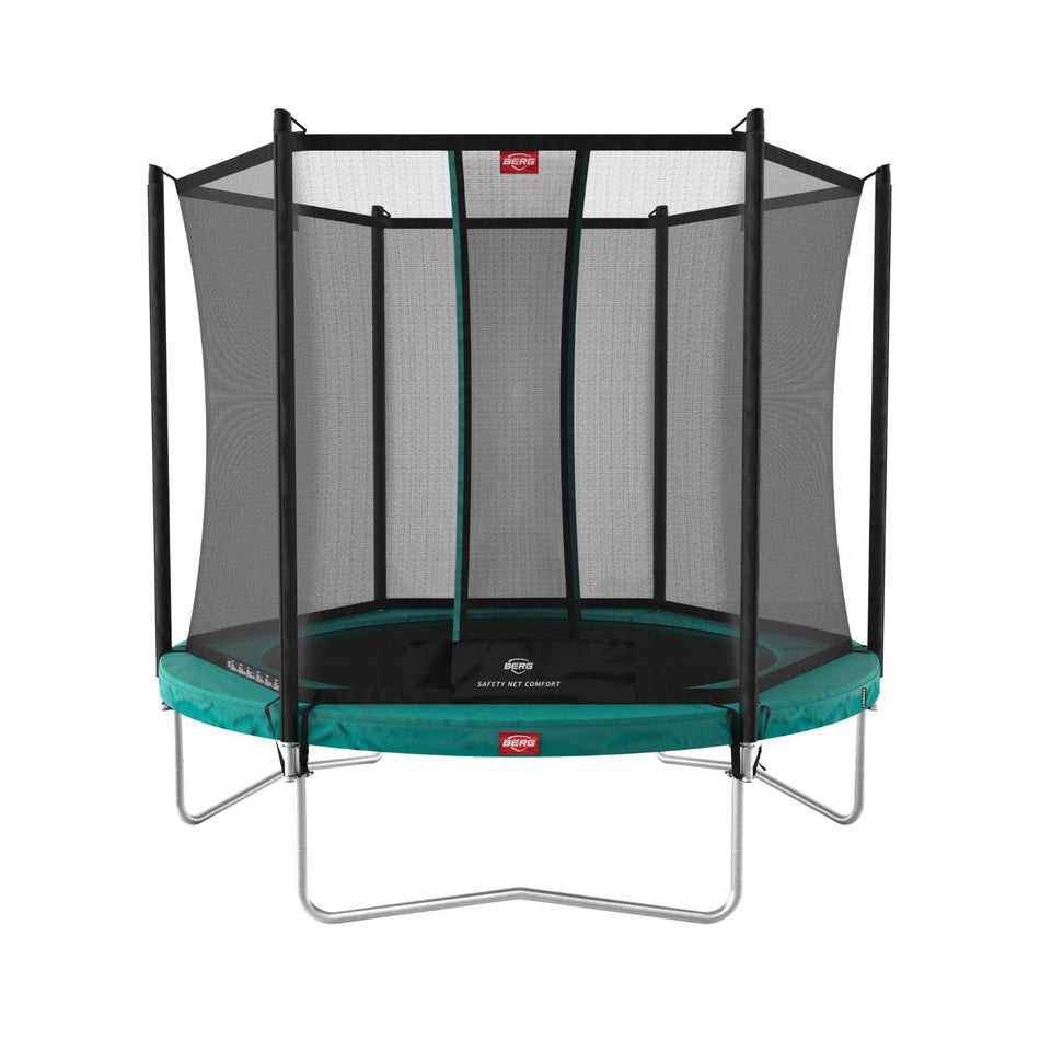 330cm or 10.8ft BERG Favorit Round Trampoline with Safety Net Comfort in Green colour