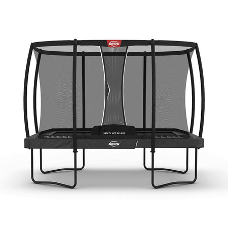 330 x 220cm or 10.8ft x 7.2ft BERG Ultim Champion Rectangular Trampoline with Safety Net Deluxe in Grey colour