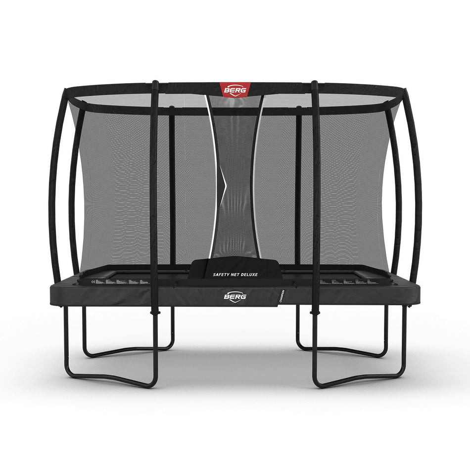 330 x 220cm or 10.8ft x 7.2ft BERG Ultim Champion Rectangular Trampoline with Safety Net Deluxe in Grey colour