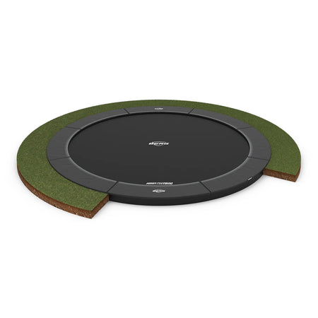 380cm or 12.5ft BERG SPORTS Champion FlatGround Round Trampoline in Grey colour
