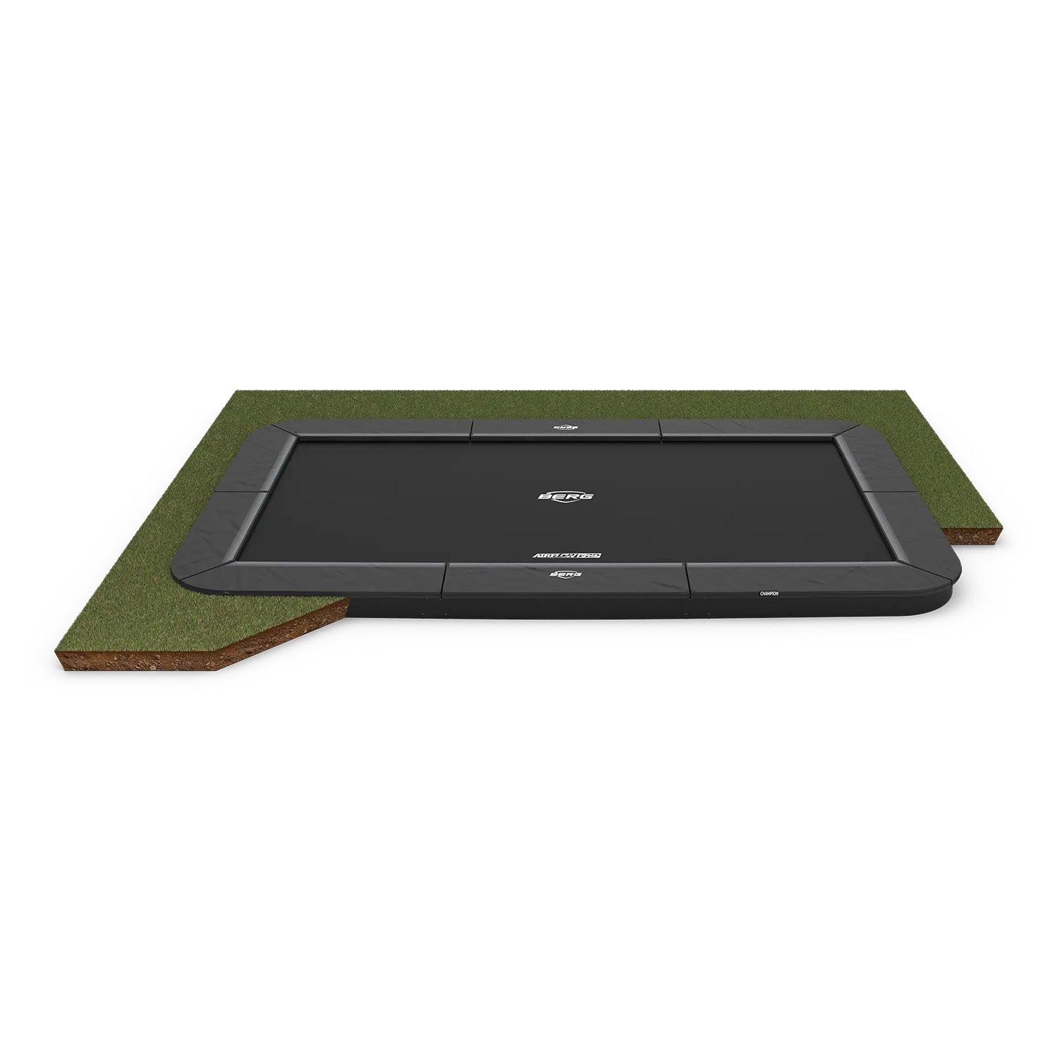 410cm or 13ft x 8ft BERG SPORTS Ultim Champion FlatGround Rectangular Trampoline in Grey colour