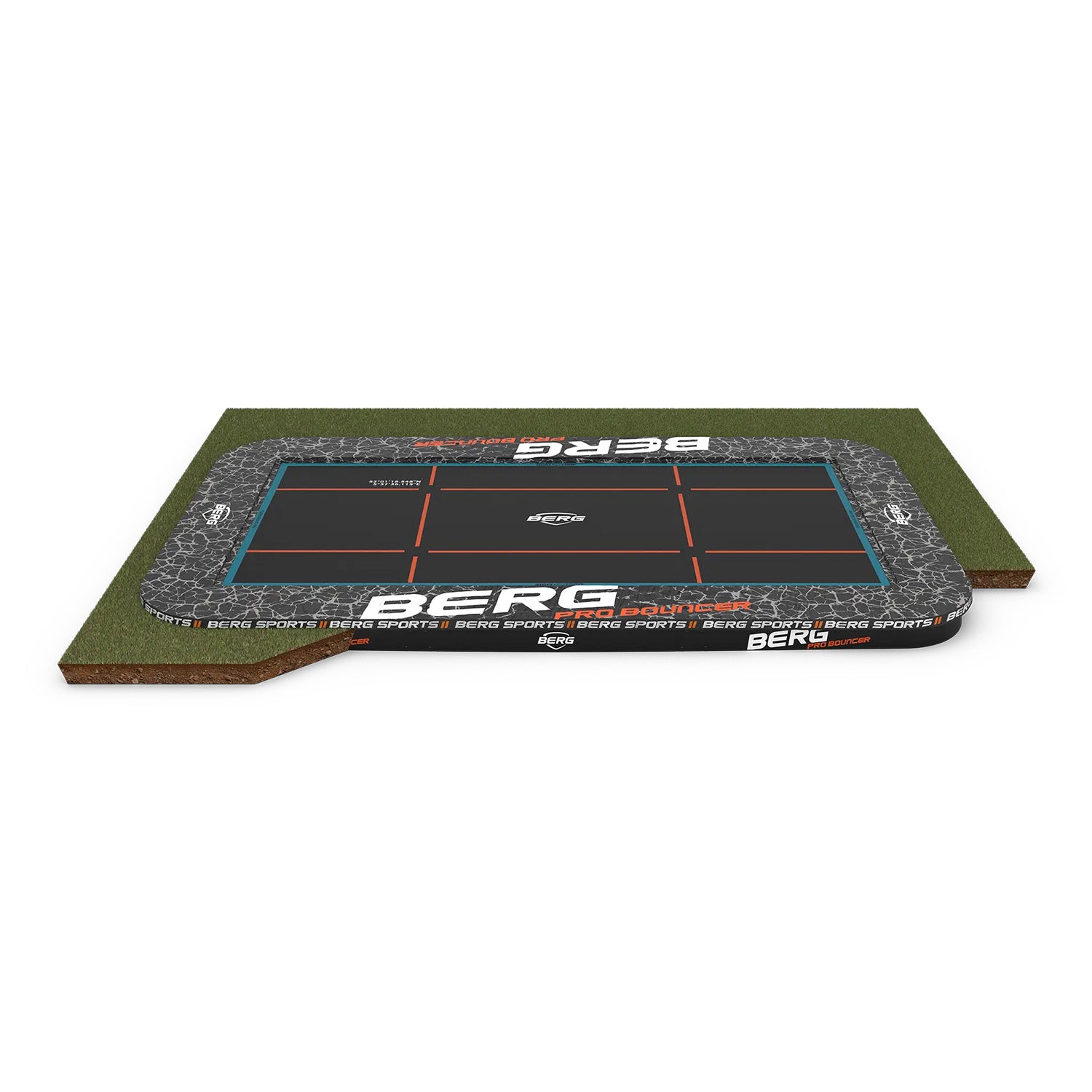 500cm or 16ft x 10ft BERG SPORTS Ultim Pro Bouncer FlatGround Rectangular Trampoline in Grey colour