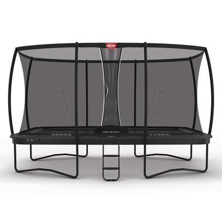 500 x 300cm or 16.4ft x 9.8ft BERG Ultim Elite Rectangular Trampoline with Safety Net DLX XL in Grey colour