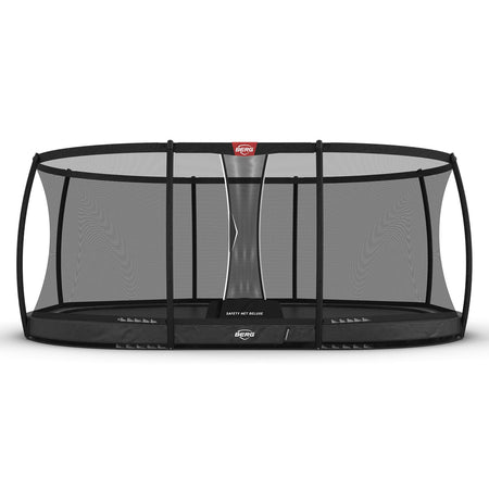 520 x 345cm or 17.1 x 11.3ft BERG Grand Champion InGround Oval Trampoline with Safety Net Deluxe in Grey colour