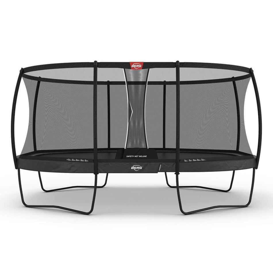 520 x 345cm or 17.1ft x 11.3ft BERG Grand Champion Oval Trampoline with Safety Net Deluxe in Grey colour