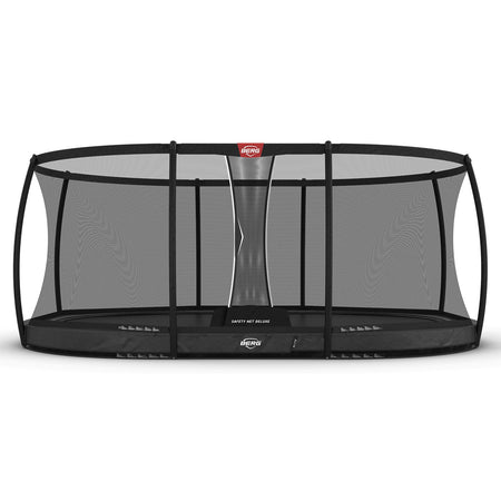520 x 345cm or 17.1ft x 11.3ft BERG Grand Elite InGround Oval Trampoline with Safety Net Deluxe in Grey colour