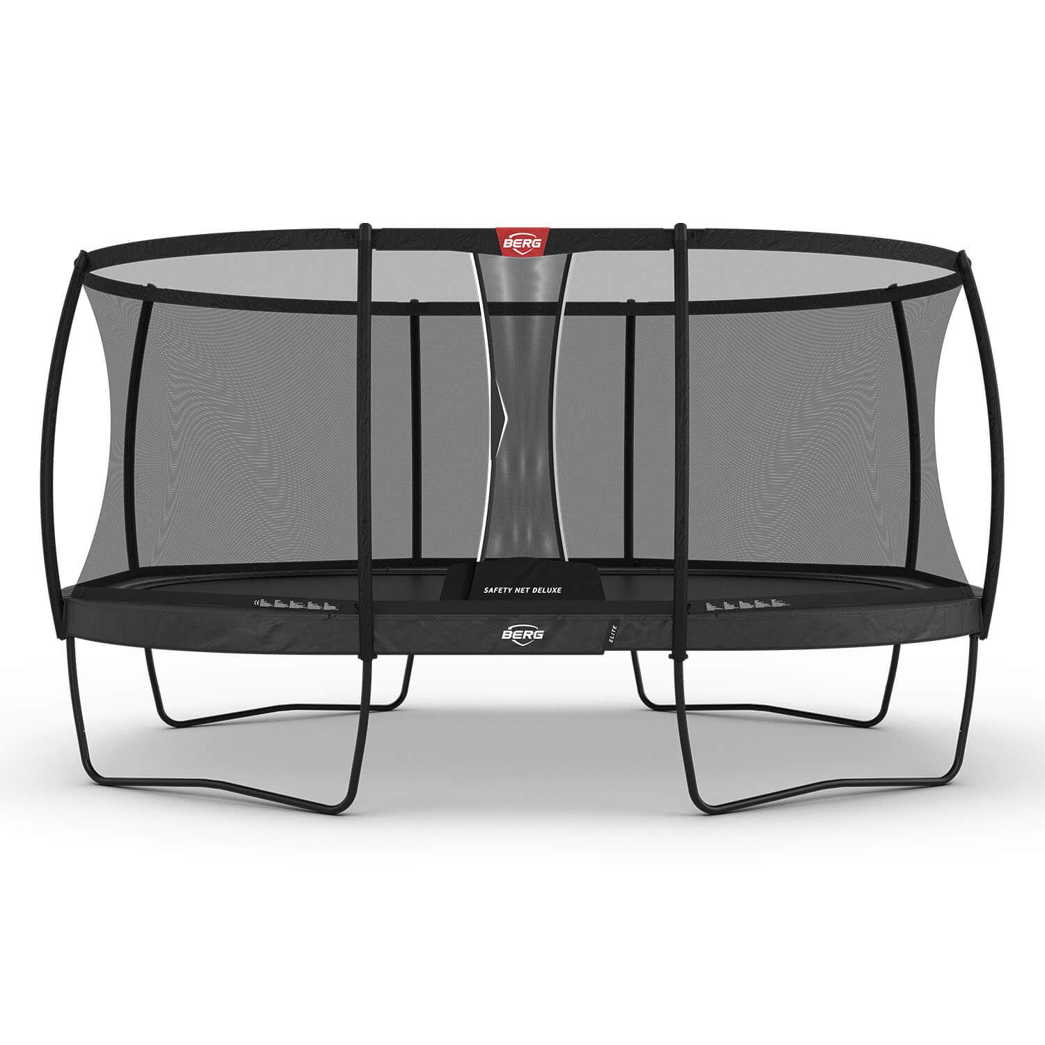 520 x 345cm or 17.1 x 11.3ft BERG Grand Elite Oval Trampoline with Safety Net Deluxe in Grey colour