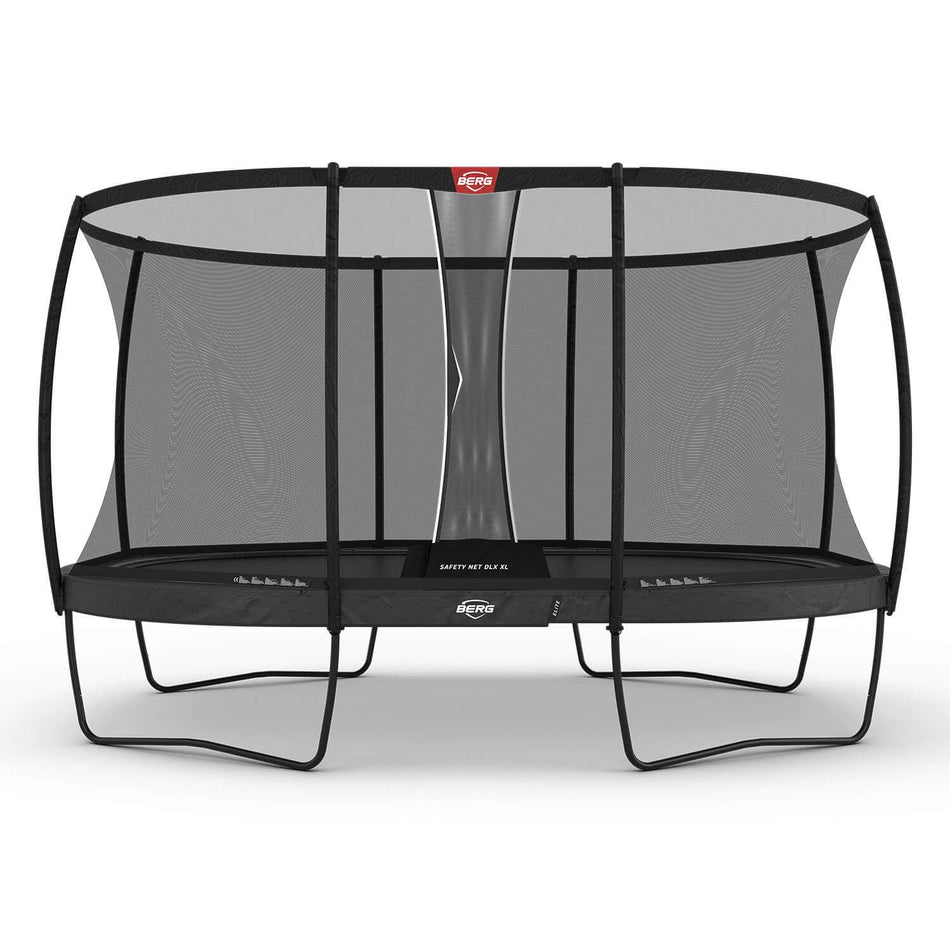 520 x 345cm or 17.1ft x 11.3ft BERG Grand Elite Oval Trampoline with Safety Net DLX XL in Grey colour