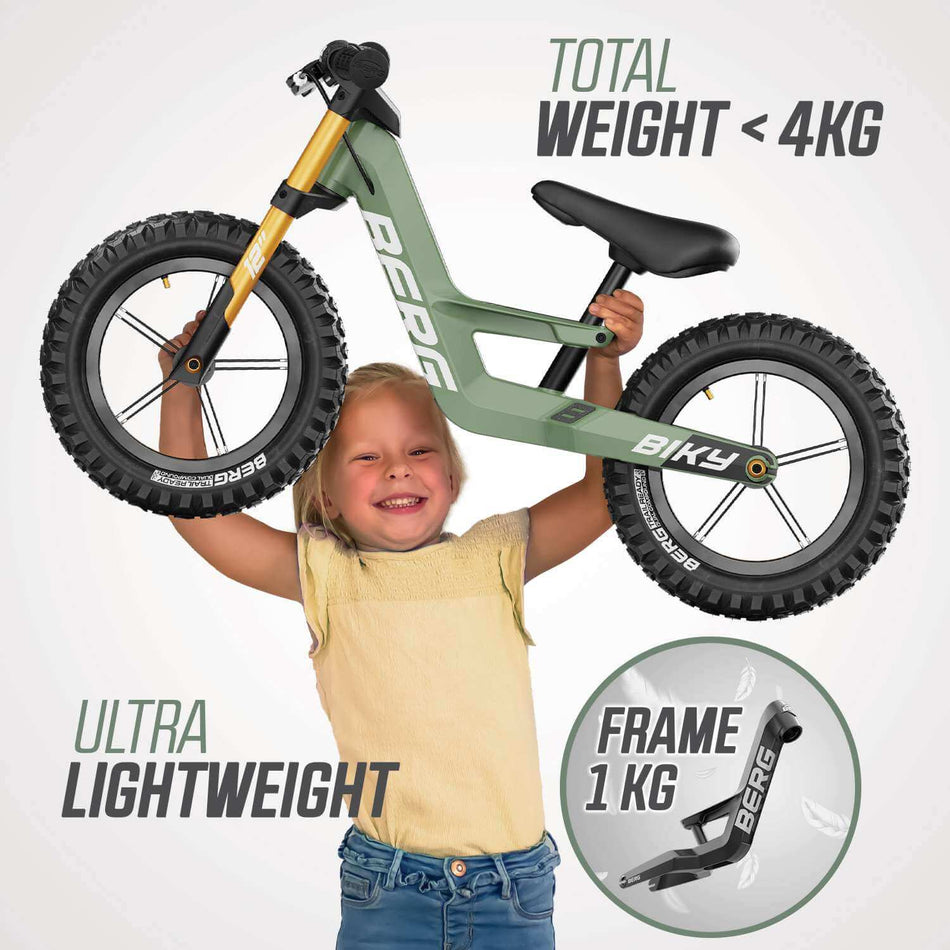 BERG Biky Cross Green Handbrake Balance Bike (Age 2.5+)