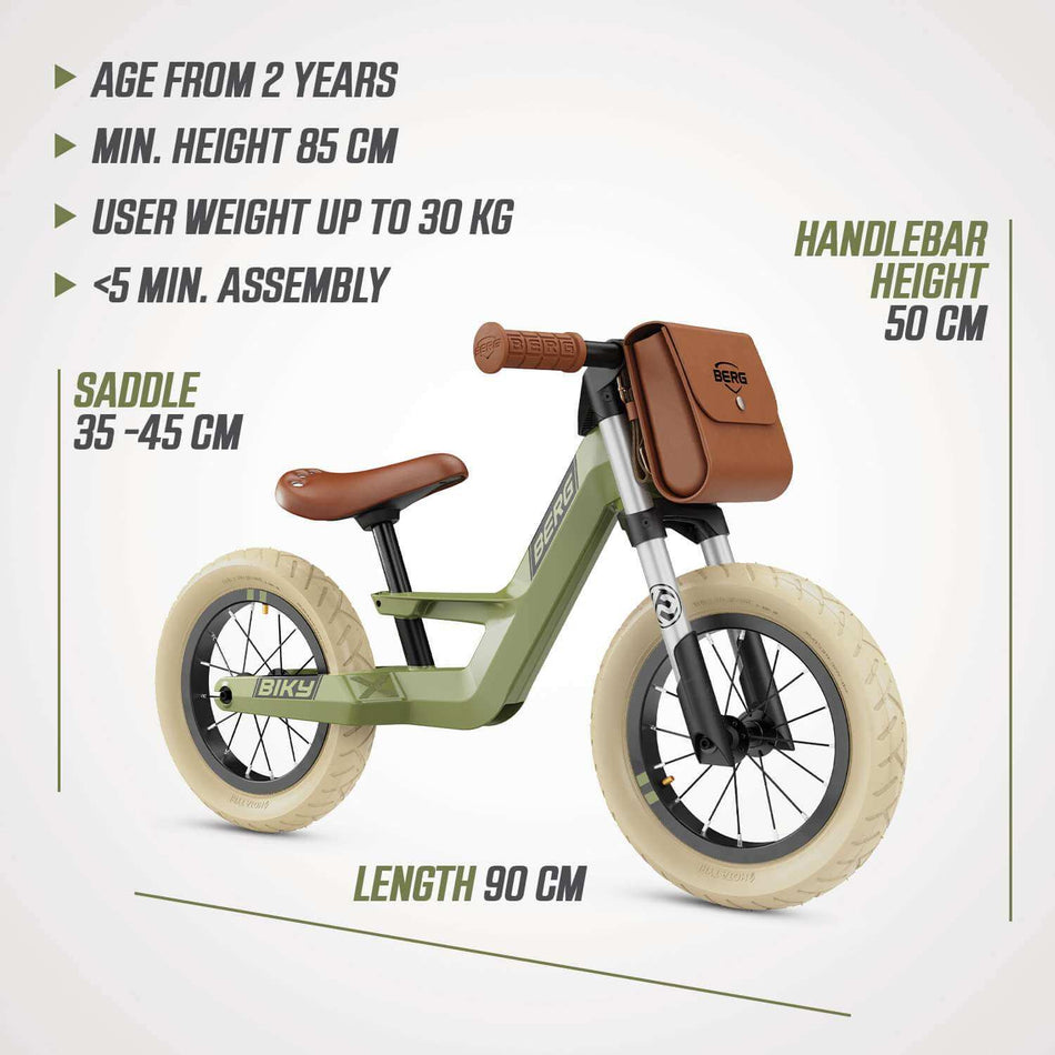 BERG Biky Retro Green Balance Bike (Age 2.5+)