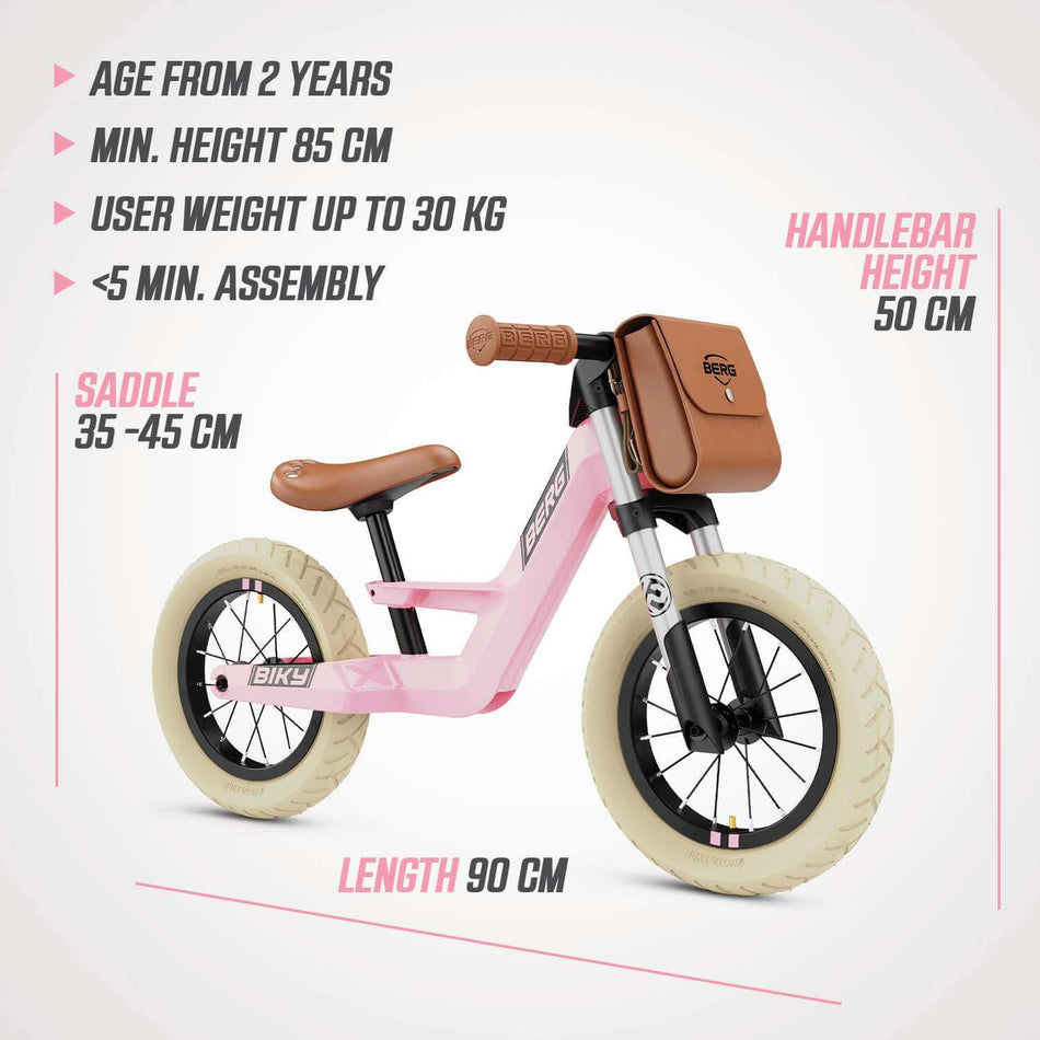 BERG Biky Retro Pink Balance Bike (Age 2.5+)