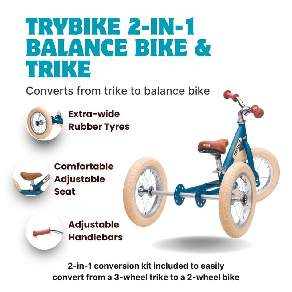Trybike 2-in-1 Convertible Balance Bike & Trike