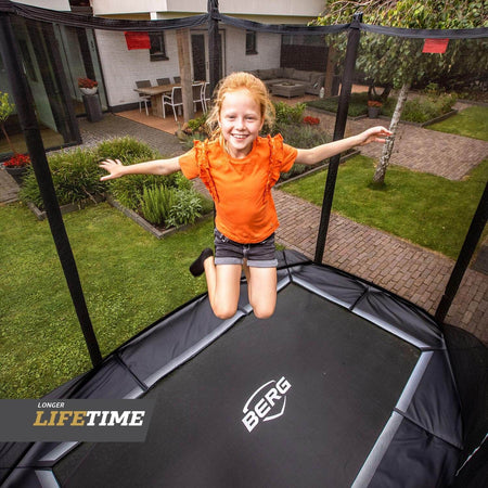 BERG Ultim Favorit InGround Rectangular Trampoline with Safety Net Comfort
