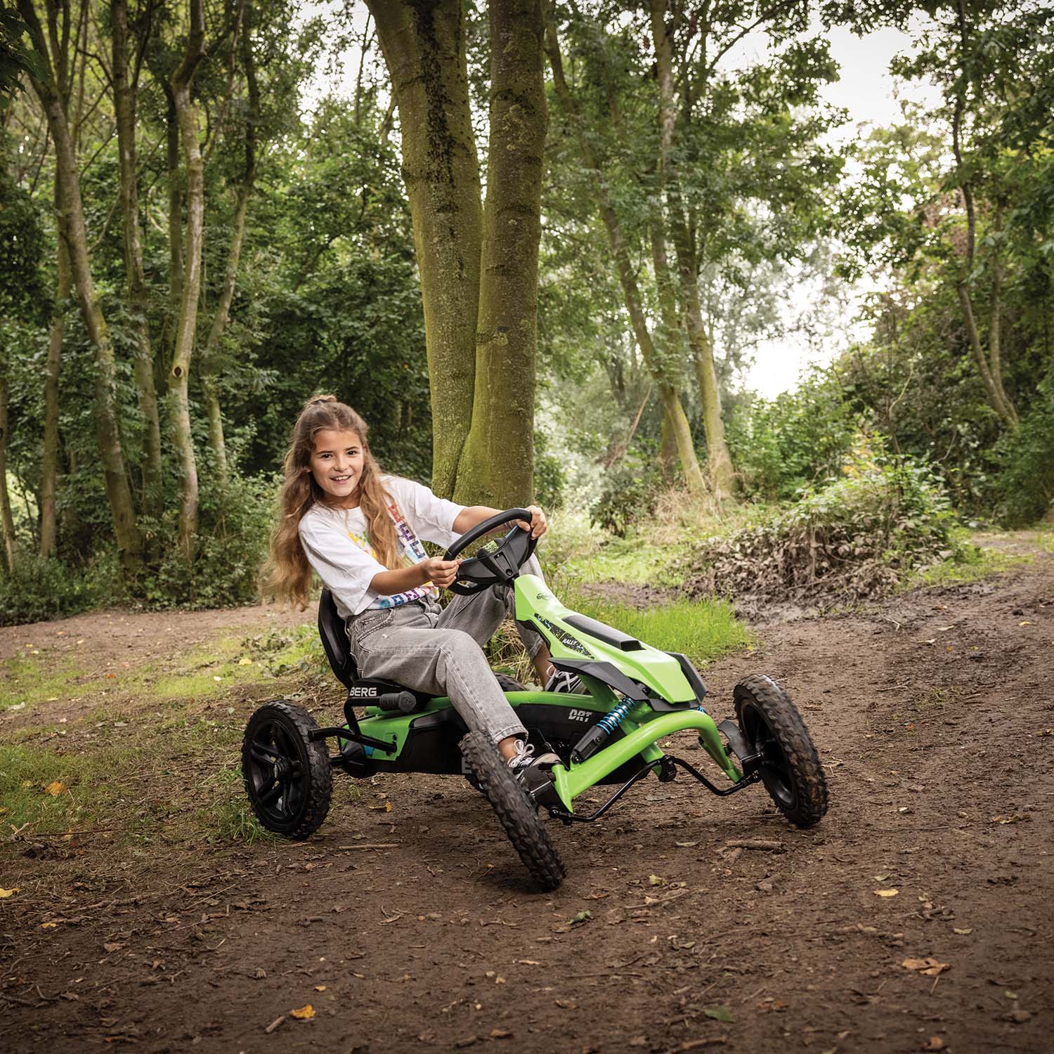 BERG Rally DRT Green Go-Kart with Soundbox & Off-Road Springs