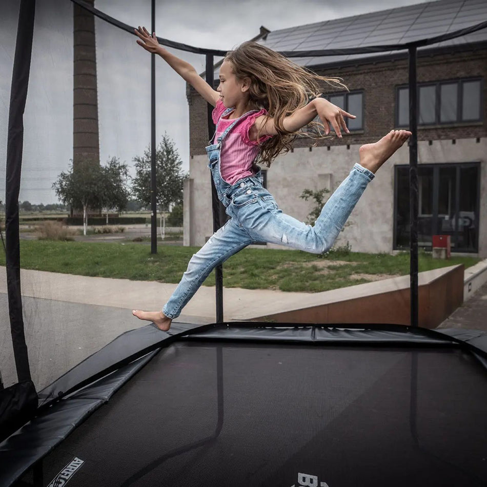 10.8ft x 7.2ft BERG Ultim Champion Rectangular Trampoline + Safety Net Deluxe
