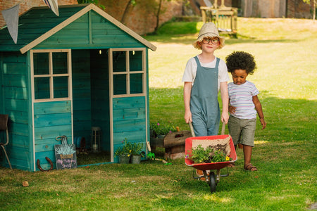 Plum® Garden Hut Wooden Playhouse [Teal]