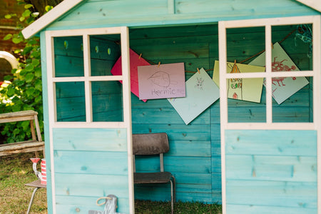 Plum® Garden Hut Wooden Playhouse [Teal]