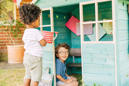 Plum® Garden Hut Wooden Playhouse [Teal]